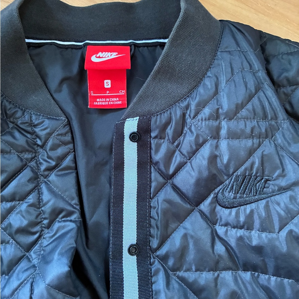 Nike Black Quilted Bomber Jacket